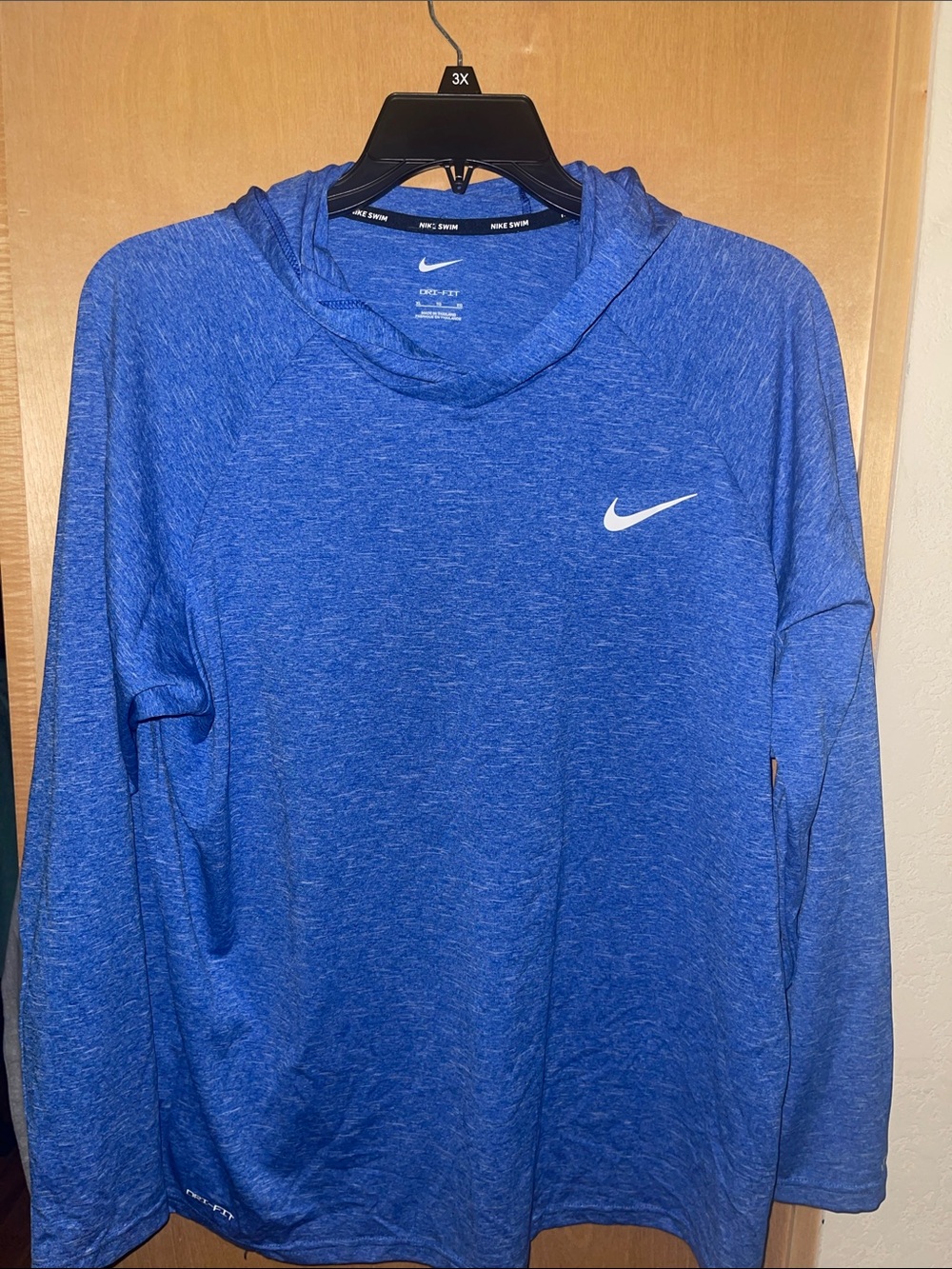 Nike Blue Heather Dri-FIT Hooded Long Sleeve Shirt